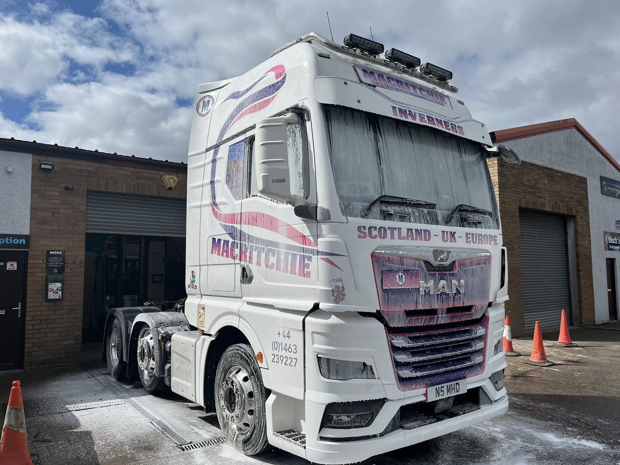 Clean HGV cab parked at the unit